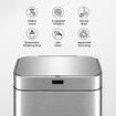 80L Dual Rubbish Bin Sensor Recycling Kitchen Waste Trash Garbage Can Stainless Steel Silver