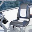 OGL 2 x Folding Fishing Boat Seats All-weather Marine Collapsible Swivel Chairs Grey