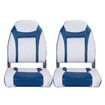 OGL 2 x All-weather Collapsible Marine Boat Seats Fishing Foldable Swivel Chairs Blue