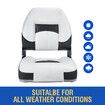 OGL 2 x Swivel Folding Fishing Boat Seats All-weather Marine Collapsible Swivel Chairs White