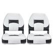 OGL 2 x Swivel Folding Fishing Boat Seats All-weather Marine Collapsible Swivel Chairs White