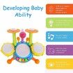 Kids Drum Kit Jazz Drum Toy with Microphone Baby Early Education Music Drum Playing Instrument With Electric Light Toy Gift Set