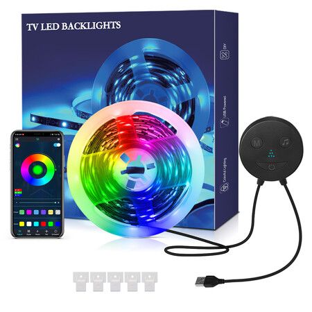 TV Backlights, RGB TV LED Backlight with Multi Scene Modes, LED Strip Lights for TVs, USB Powered