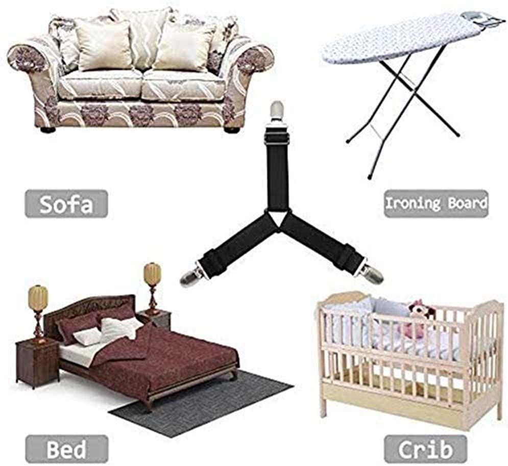 4PCS Sheet Clips, Adjustable Triangular Bed Sheet Holder Straps for