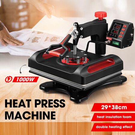Digital T Shirt Heat Press Transfer Machine Swivel Sublimation Printer Printing with LCD Screen 1000W 29X38CM