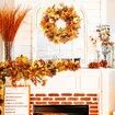 Fall Wreath for Front Door, 19.5" Artificial Fall Door Wreath for Halloween Thanksgiving Festival Decor Wreath