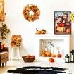 Fall Wreath for Front Door, 19.5" Artificial Fall Door Wreath for Halloween Thanksgiving Festival Decor Wreath