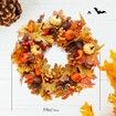 Fall Wreath for Front Door, 19.5" Artificial Fall Door Wreath for Halloween Thanksgiving Festival Decor Wreath