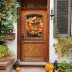 Fall Wreath for Front Door, 19.5" Artificial Fall Door Wreath for Halloween Thanksgiving Festival Decor Wreath