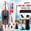 Genki Stand Up 320CM Paddle Board Inflatable SUP Paddleboard Kayak Seat Leash White Red 