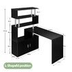 Office Computer Desk L Shaped Rotating Corner Study Home Writing Table 3 Bookshelf 2 Cabinet Black