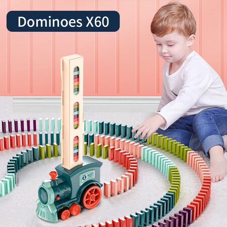 Domino Car Electric Locomotive With Sound And Light Automatic Dominoes DY 