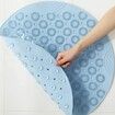 55x55cm Surface Round Non Slip Shower Scrub Mat with Drain Hole Col.Blue