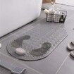 80x40cm Foot Scrubber Shower Mat with Feet Scrub Stone Antislip Suction Cups Grey