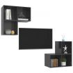 4 Piece TV Cabinet Set High Gloss Grey Chipboard