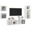 4 Piece TV Cabinet Set White Chipboard