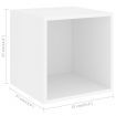 4 Piece TV Cabinet Set White Chipboard