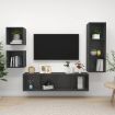 4 Piece TV Cabinet Set Grey Chipboard