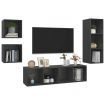 4 Piece TV Cabinet Set Grey Chipboard