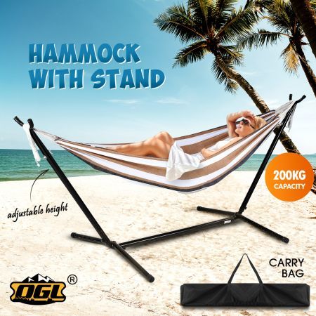 Portable Hammock with Stand Hanging Chair Patio Furniture Camping Gear Colourful