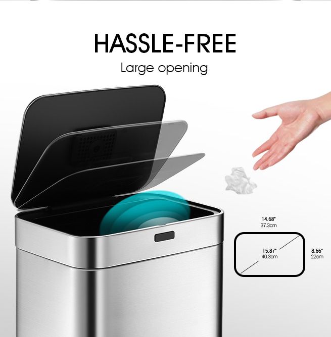 75L Dual Rubbish Bin Recycling Kitchen Waste Trash Garbage Can Motion ...