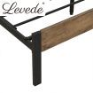 Levede Metal Bed Frame Queen Size Mattress Base Platform Wooden Headboard Brown