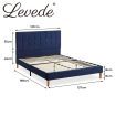Levede Bed Frame Double Size Mattress Base Platform Wooden Velevt Headboard Blue