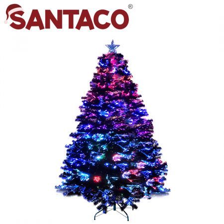 SANTACO Christmas Tree 1.8M 6Ft Xmas Decorations Fibre Optic Multicolour Lights