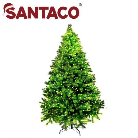 SANTACO Christmas Tree 2.4M 8Ft Xmas Home Garden Decor Warm LED Lights