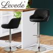 Levede 2x Bar Stools Kitchen Barstools PU Leather Chairs Gas Lift Swivel Black