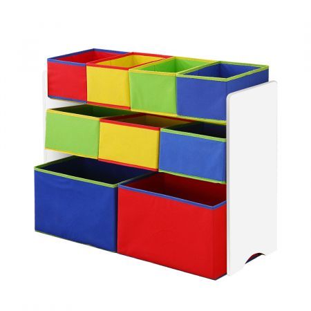 Levede Kids Toy Box 9 Bins Storage Rack, Bookcase With Bins Storage