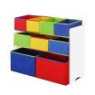 Levede Kids Toy Box 9 Bins Storage Rack Organiser Wooden Bookcase 3 Tier White