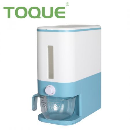 TOQUE Cereal Dispenser Auto Grain Storage Box Food Flour Container 12L Blue TOQUE Cereal Dispenser Auto Grain Storage Box Food Flour Container 12L Blue