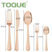 Stainless Steel Cutlery Set Glossy Knife Fork Spoon Child Travel Rose Gold 30pcs