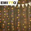 EMITTO LED Curtain Fairy Lights Wedding Indoor Outdoor Xmas Garden Party Decor