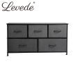 Levede Storage Cabinet Tower Chest of Drawers Dresser Tallboy 5 Drawer Dark Grey