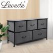 Levede Storage Cabinet Tower Chest of Drawers Dresser Tallboy 5 Drawer Dark Grey