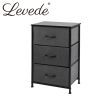 Levede Storage Cabinet Tower Chest of Drawers Dresser Tallboy 3 Drawer Dark Grey