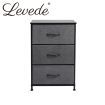 Levede Storage Cabinet Tower Chest of Drawers Dresser Tallboy 3 Drawer Dark Grey