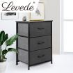 Levede Storage Cabinet Tower Chest of Drawers Dresser Tallboy 3 Drawer Dark Grey