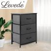 Levede Storage Cabinet Tower Chest of Drawers Dresser Tallboy 3 Drawer Dark Grey