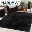 Marlow Floor Rug Shaggy Rugs Soft Large Carpet Area Tie-dyed 120x160cm Black