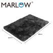 Marlow Floor Rug Shaggy Rugs Soft Large Carpet Area Tie-dyed 200x300cm Black