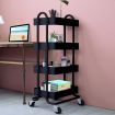4 Tiers Kitchen Trolley Cart Black