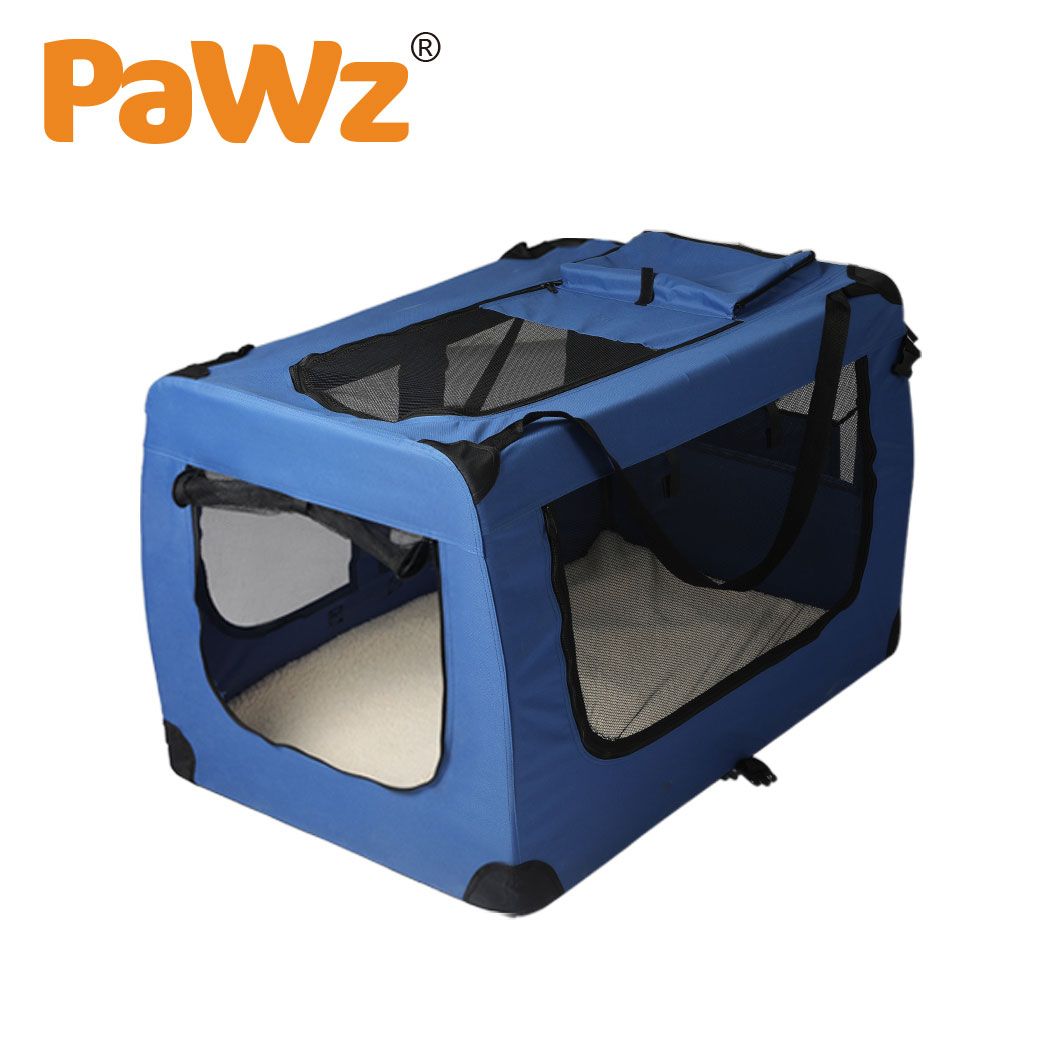 PaWz Pet Travel Carrier Kennel Folding Soft Sided Dog Crate For Car Cage Large M