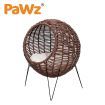 PaWz Rattan Pet Bed Elevated Cat Dog House Round Wicker Basket Kennel Egg Shape