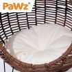 PaWz Rattan Pet Bed Elevated Cat Dog House Round Wicker Basket Kennel Egg Shape