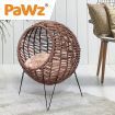 PaWz Rattan Pet Bed Elevated Cat Dog House Round Wicker Basket Kennel Egg Shape