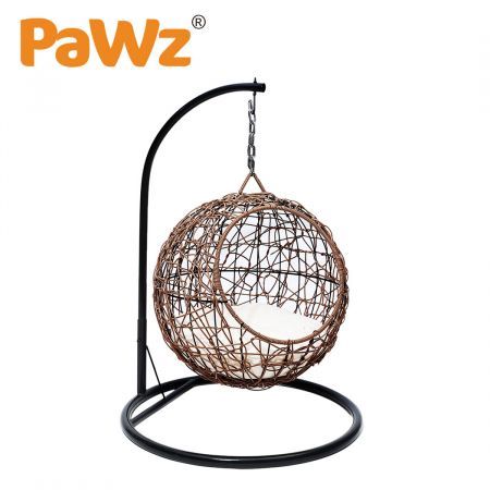 hanging cat bed wicker