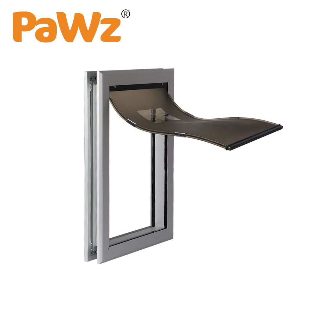 PaWz Aluminium Pet Access Door Dog Cat Dual Flexi Flap For Wooden Wall S